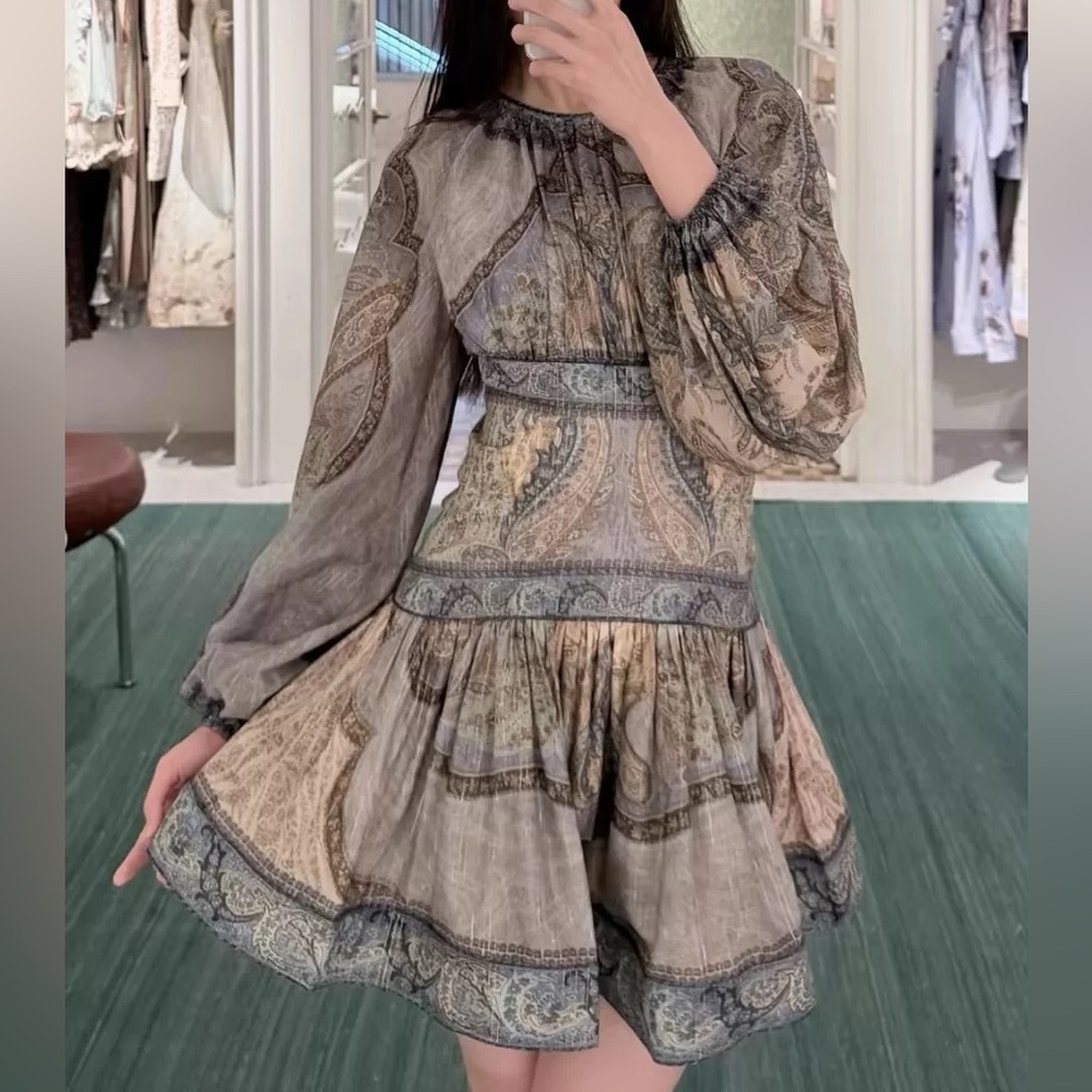 Designer-Style Paisley Print Dress